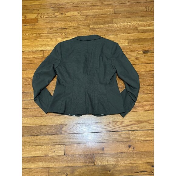 H&M Womens Blazer Jacket Size Medium Green Stretch Rayon 1 Button Career NWT $35 - Picture 7 of 7